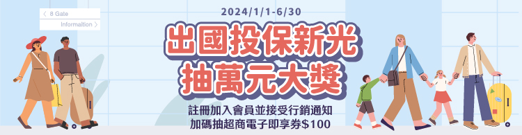 出國保新光 抽萬元大獎